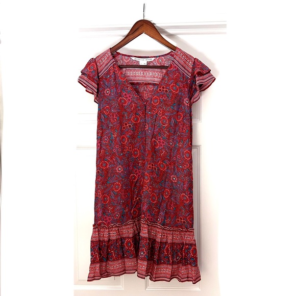 Veronica Beard Lorraine Paisley Flutter Sleeve Dress - Picture 2 of 11